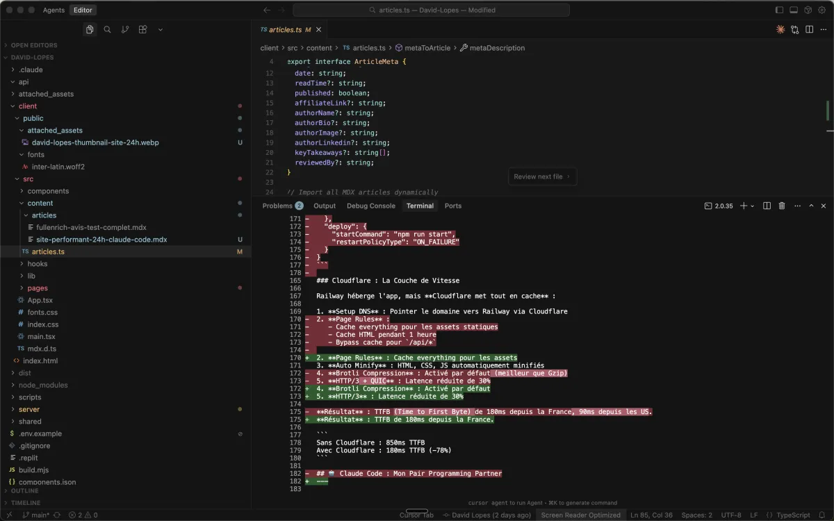 Lancer un site 95+ PageSpeed en moins de 24h avec Claude Code